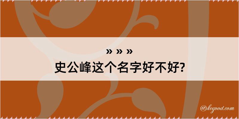 史公峰这个名字好不好?