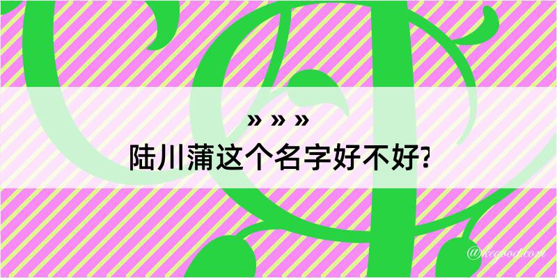 陆川蒲这个名字好不好?