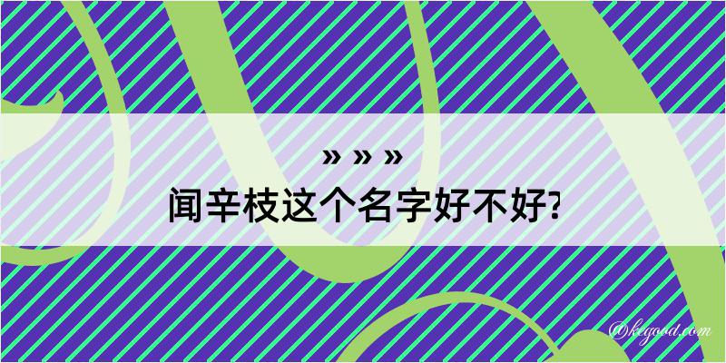 闻辛枝这个名字好不好?