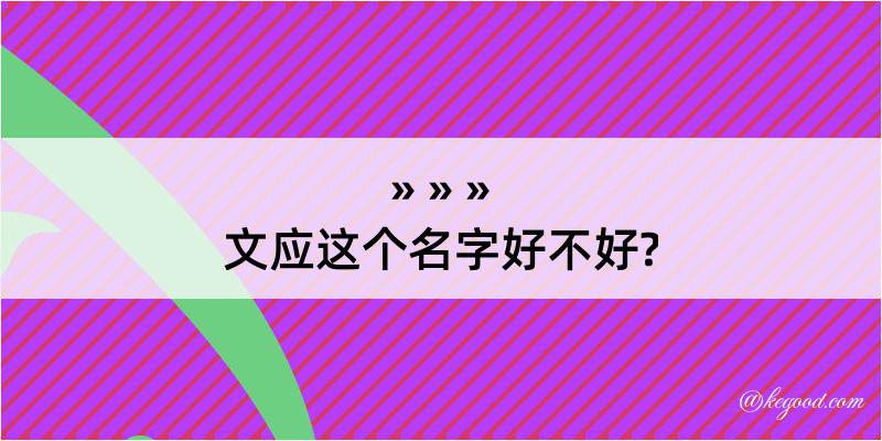 文应这个名字好不好?