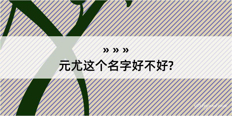 元尤这个名字好不好?