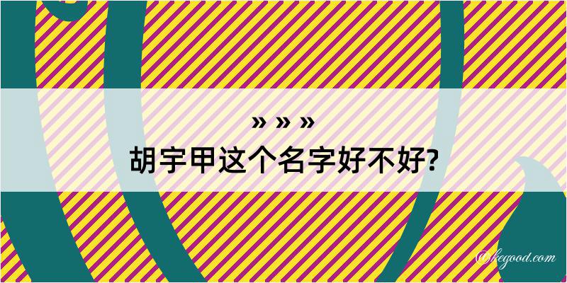 胡宇甲这个名字好不好?