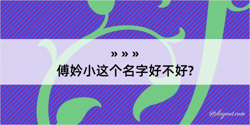 傅妗小这个名字好不好?