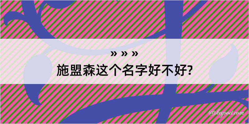 施盟森这个名字好不好?