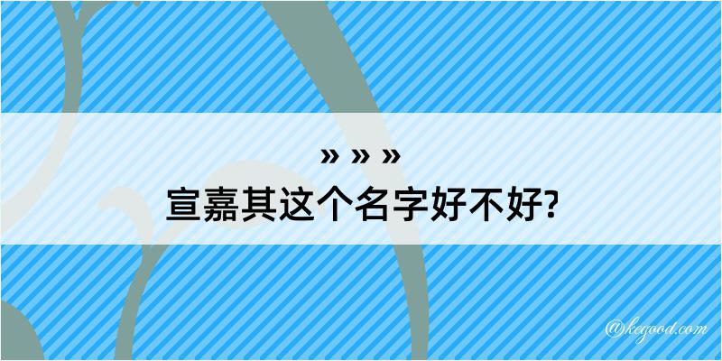 宣嘉其这个名字好不好?