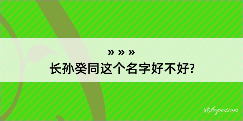 长孙癸同这个名字好不好?