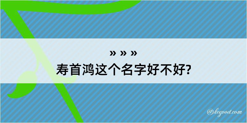 寿首鸿这个名字好不好?