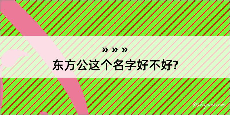 东方公这个名字好不好?