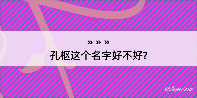 孔枢这个名字好不好?