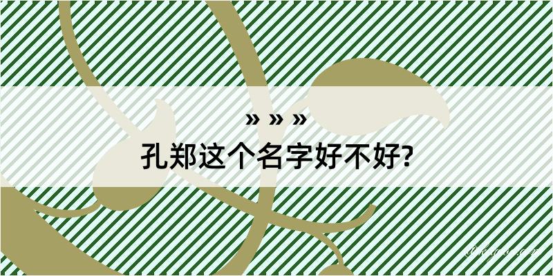 孔郑这个名字好不好?