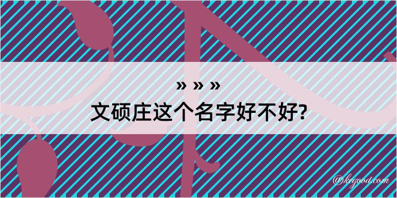 文硕庄这个名字好不好?