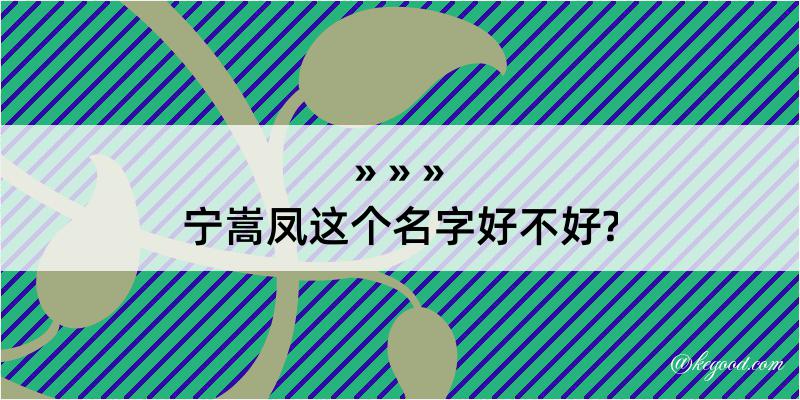 宁嵩凤这个名字好不好?