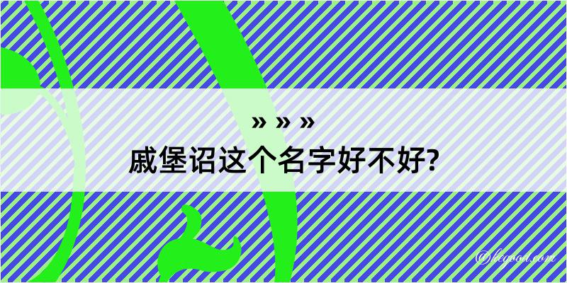 戚堡诏这个名字好不好?