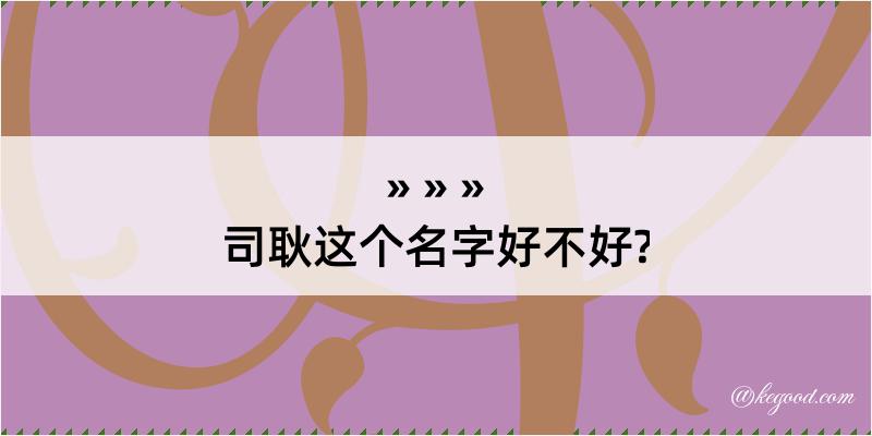 司耿这个名字好不好?