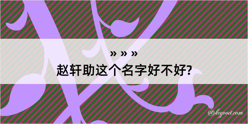 赵轩助这个名字好不好?