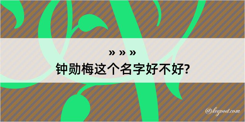 钟勋梅这个名字好不好?