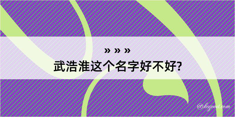 武浩淮这个名字好不好?