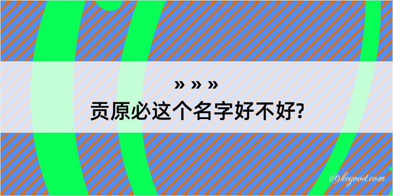 贡原必这个名字好不好?