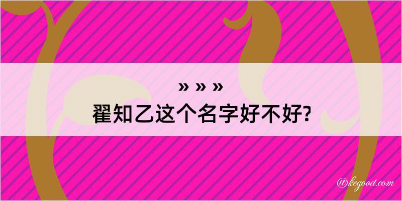 翟知乙这个名字好不好?