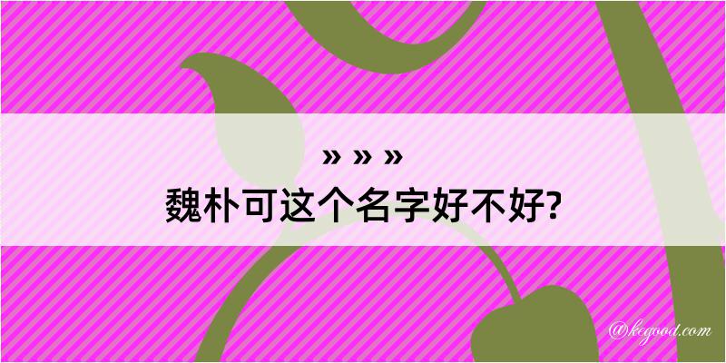 魏朴可这个名字好不好?