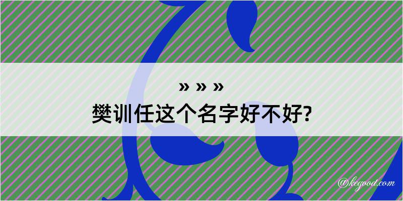 樊训任这个名字好不好?