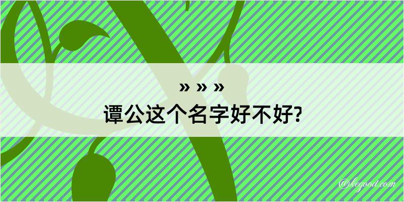 谭公这个名字好不好?