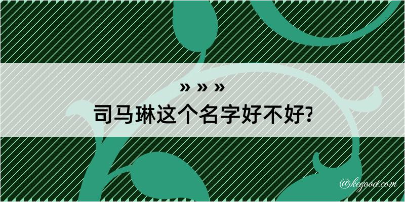 司马琳这个名字好不好?