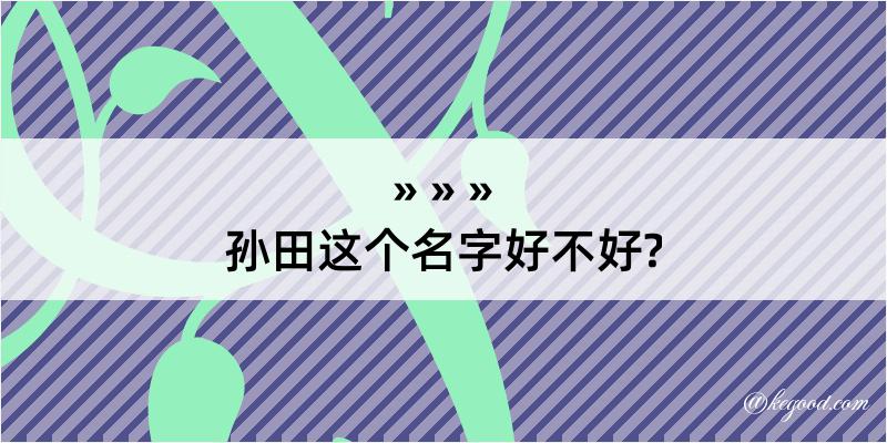 孙田这个名字好不好?