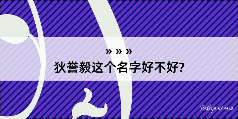 狄誉毅这个名字好不好?