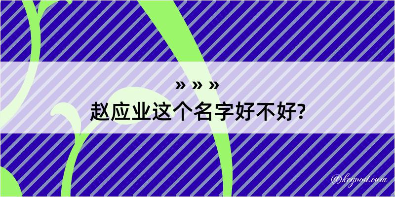 赵应业这个名字好不好?