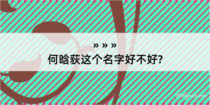 何晗荻这个名字好不好?