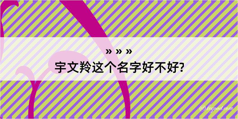 宇文羚这个名字好不好?