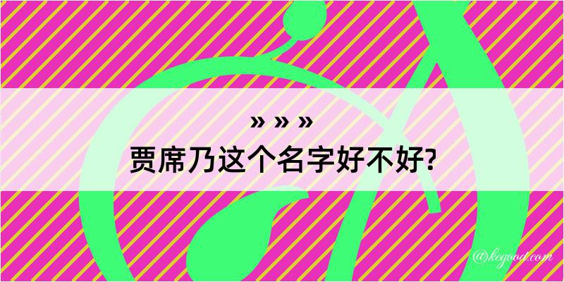 贾席乃这个名字好不好?