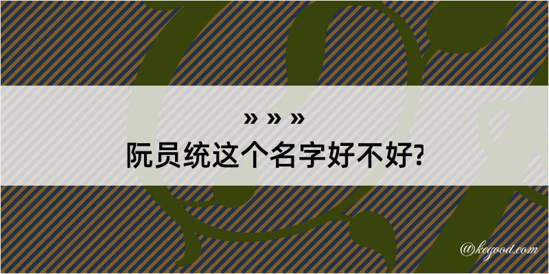 阮员统这个名字好不好?