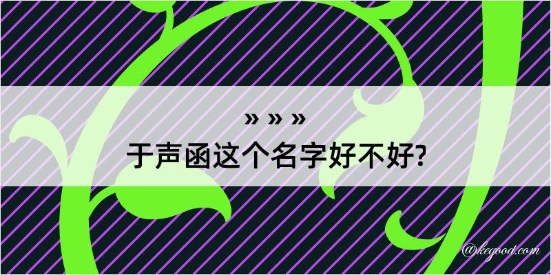 于声函这个名字好不好?