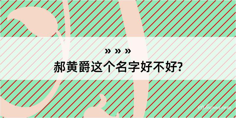 郝黄爵这个名字好不好?