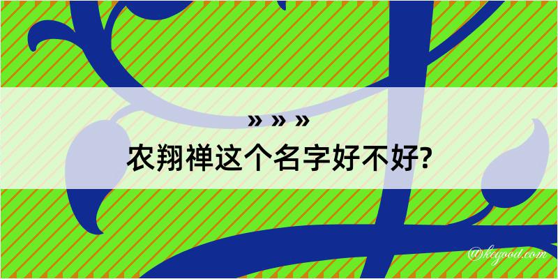 农翔禅这个名字好不好?