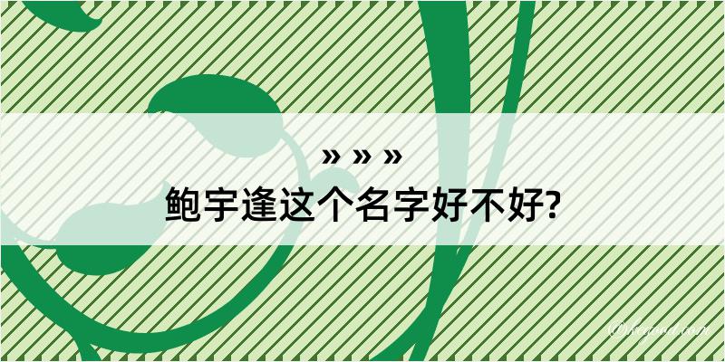 鲍宇逢这个名字好不好?