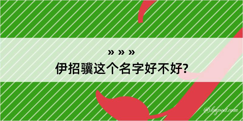 伊招骥这个名字好不好?