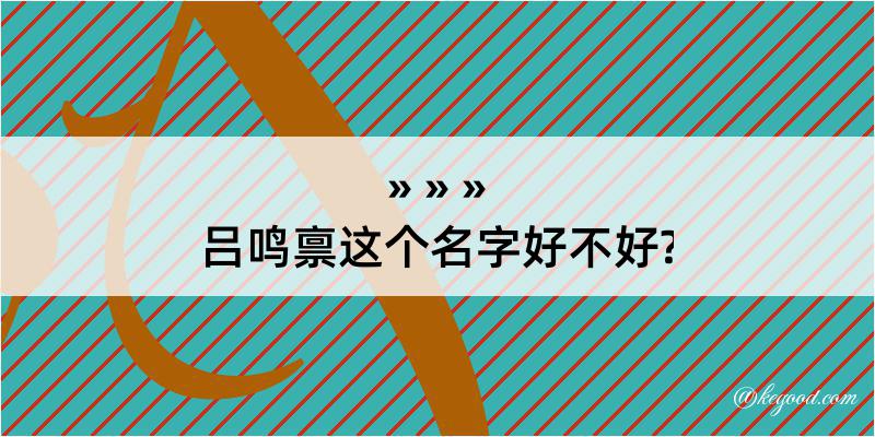 吕鸣禀这个名字好不好?