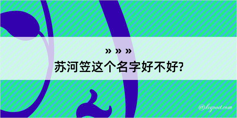 苏河笠这个名字好不好?