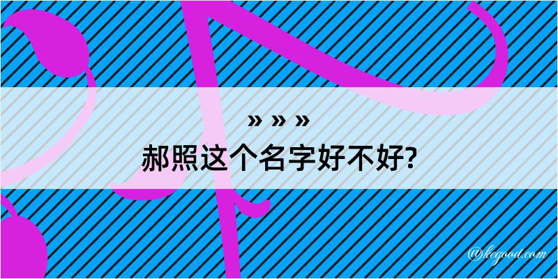 郝照这个名字好不好?