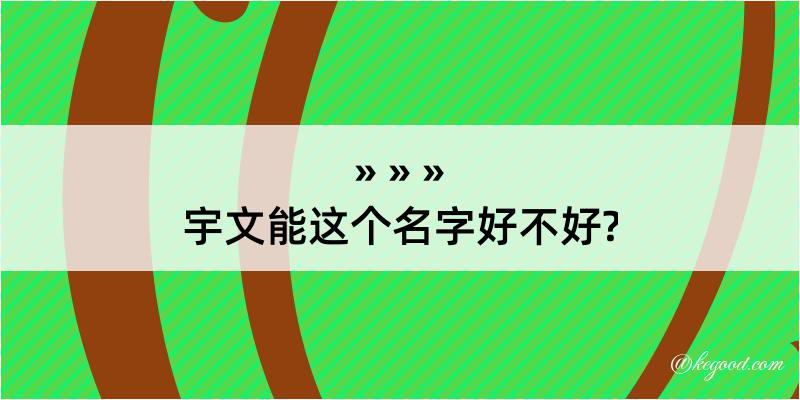 宇文能这个名字好不好?