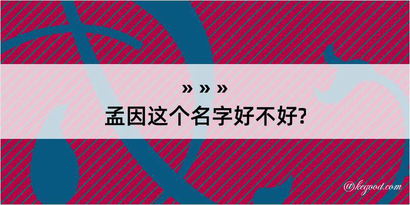 孟因这个名字好不好?