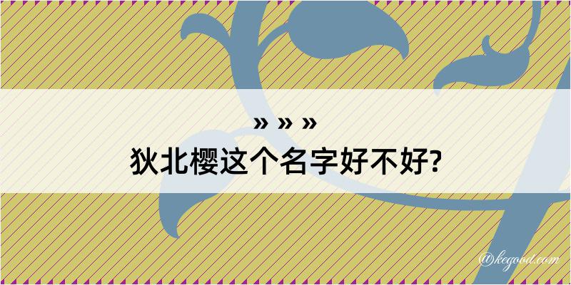 狄北樱这个名字好不好?