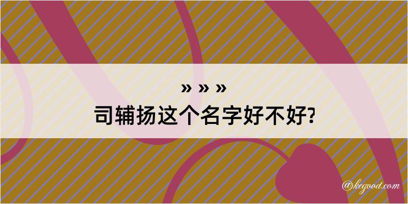 司辅扬这个名字好不好?