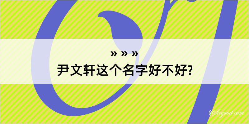 尹文轩这个名字好不好?