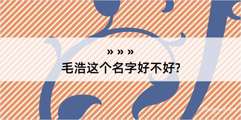 毛浩这个名字好不好?