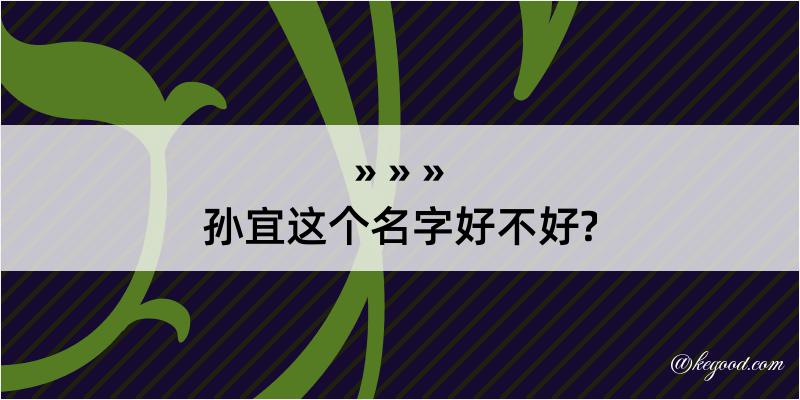 孙宜这个名字好不好?