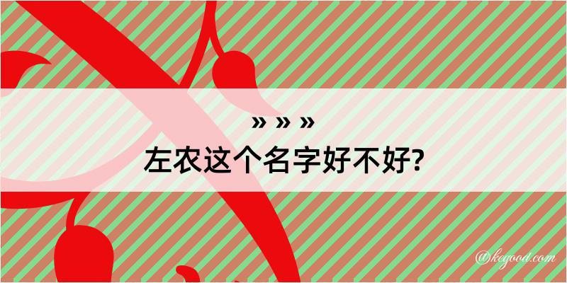 左农这个名字好不好?